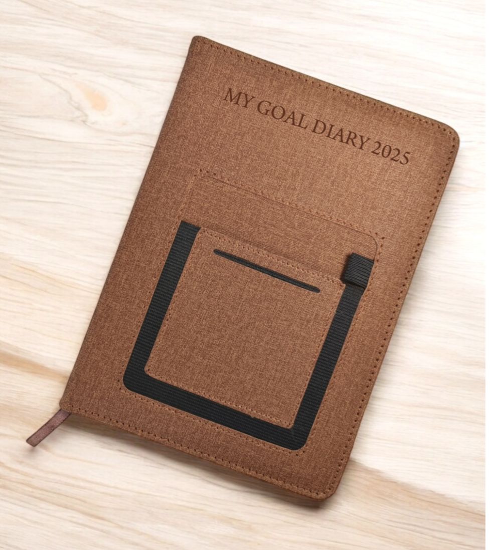 MY GOAL DIARY 2025 - Canvas Diary with Pocket