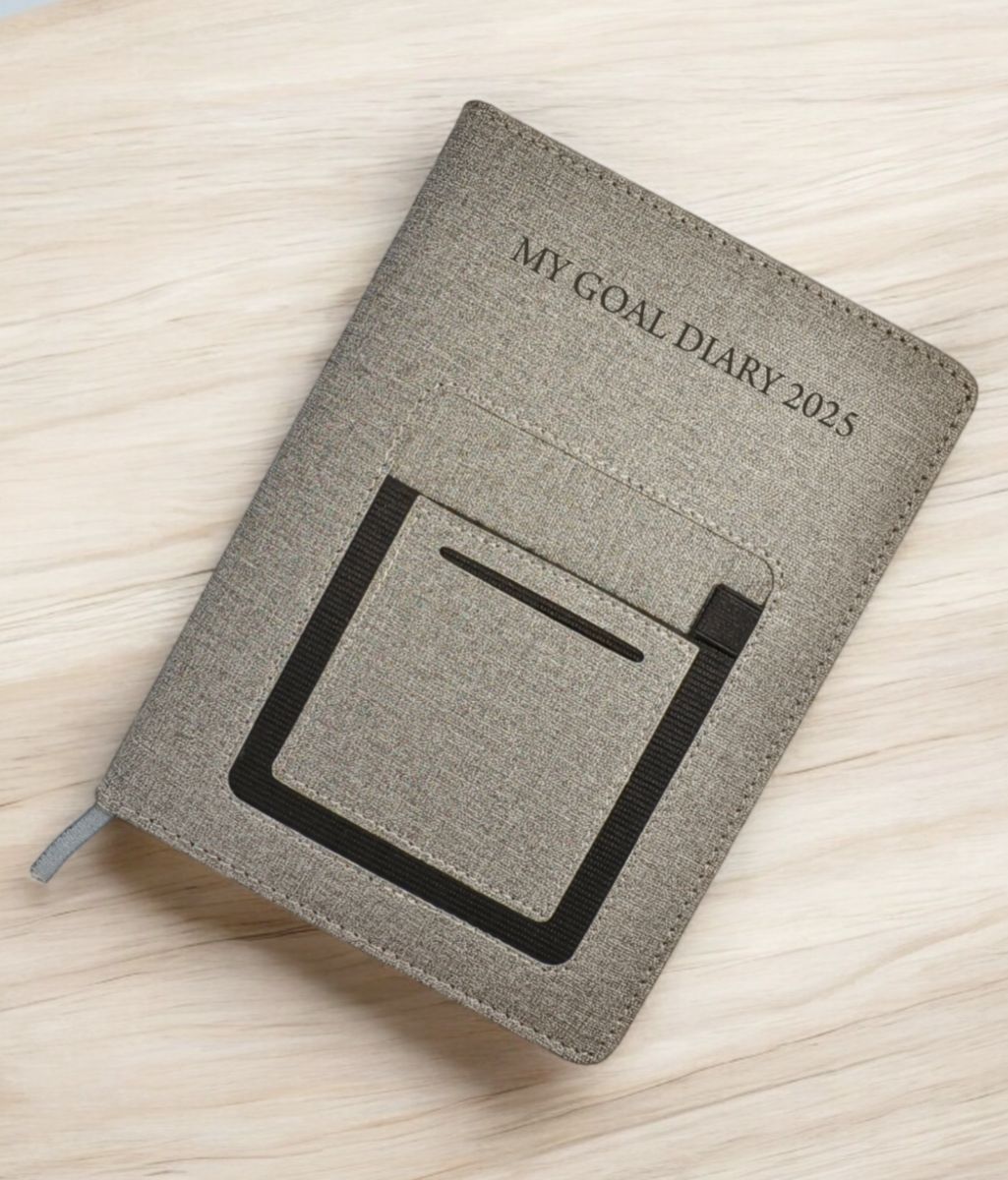 MY GOAL DIARY 2025 - Canvas Diary with Pocket